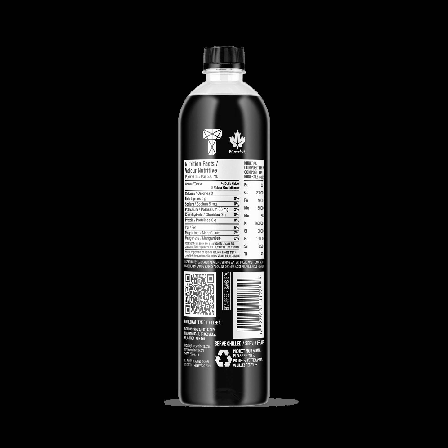 Trace Alkaline Black Water 500ml