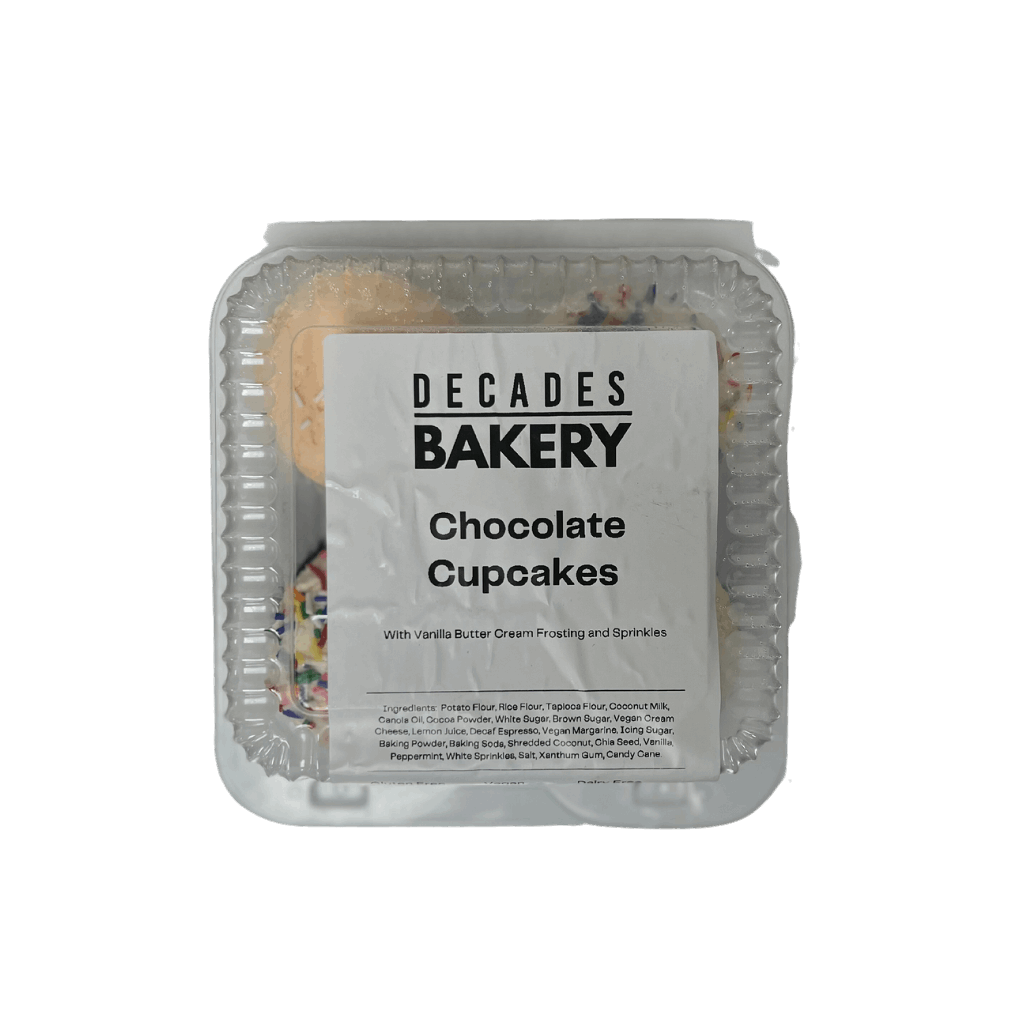 Decades Bakery - Assorted Chocolate Cupcakes 4pk