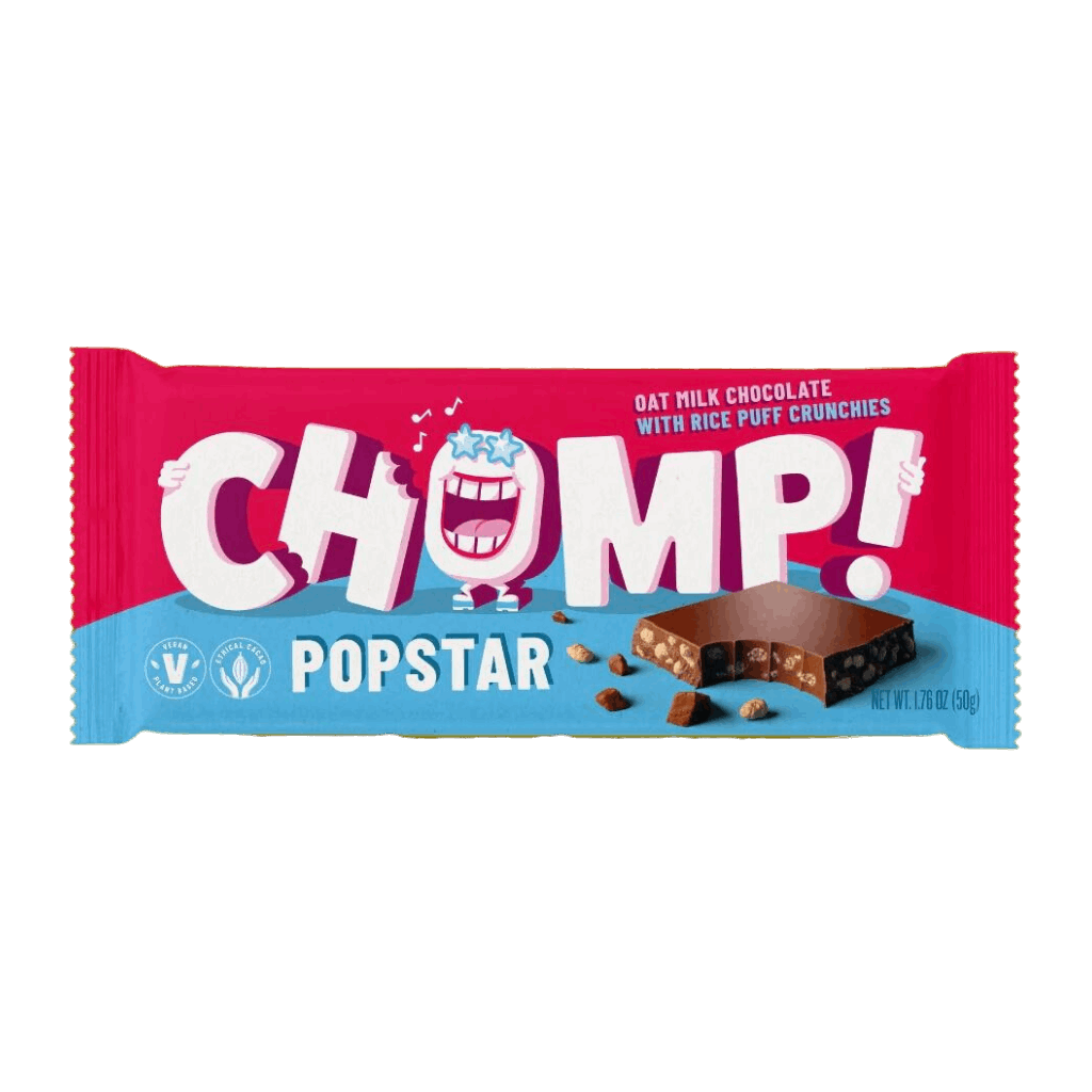 Chomp! Popstar Crispy Rice Vegan Milk Chocolate Bar