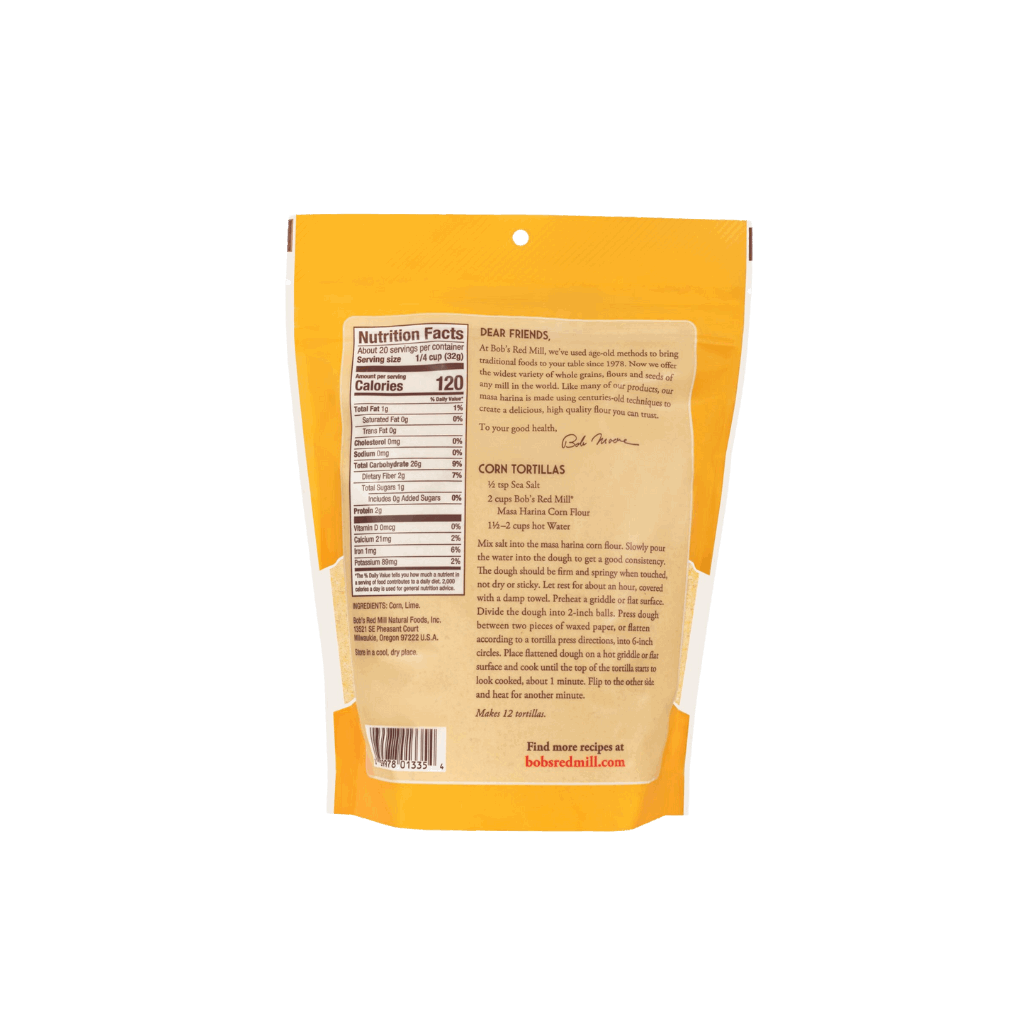 Bob's Red Mill Golden Masa Harina Corn Flour 624g