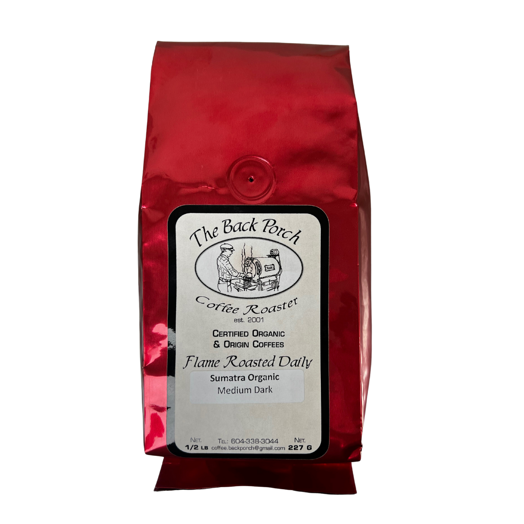 The Back Porch Coffee Roaster Sumatra Organic Medium Dark Beans 227g